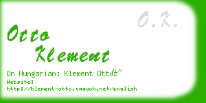 otto klement business card